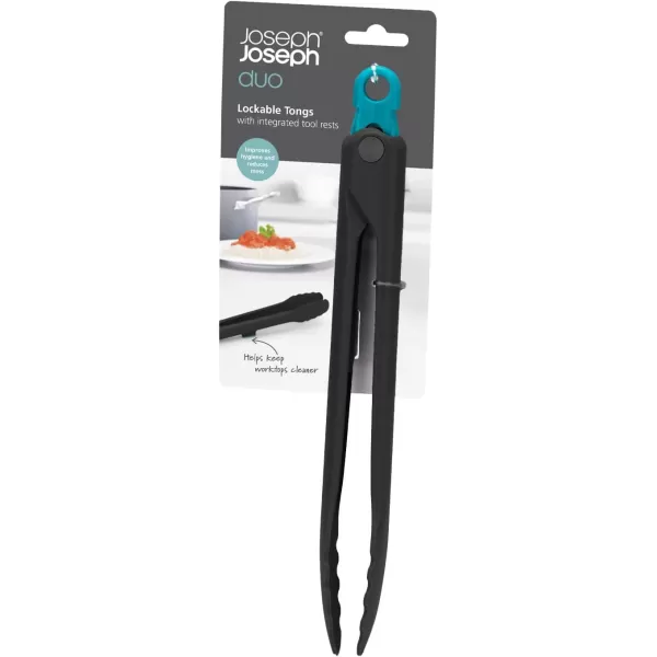 imageJoseph Joseph Duo Lockable Tongs Hygienic with Integrated Tool Rest ampamp NonSlip Feet Suitable for NonStick Cookware HeatResistant