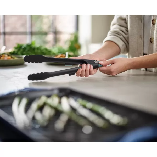 imageJoseph Joseph Duo Lockable Tongs Hygienic with Integrated Tool Rest ampamp NonSlip Feet Suitable for NonStick Cookware HeatResistant