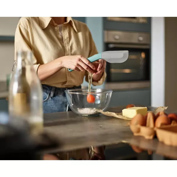imageJoseph Joseph Duo Silicone Spatula Ergonomically Shaped HeatResistant Silicone Head Perfect for Mixing Bowls ampamp NonStick Cookware OpalOpal