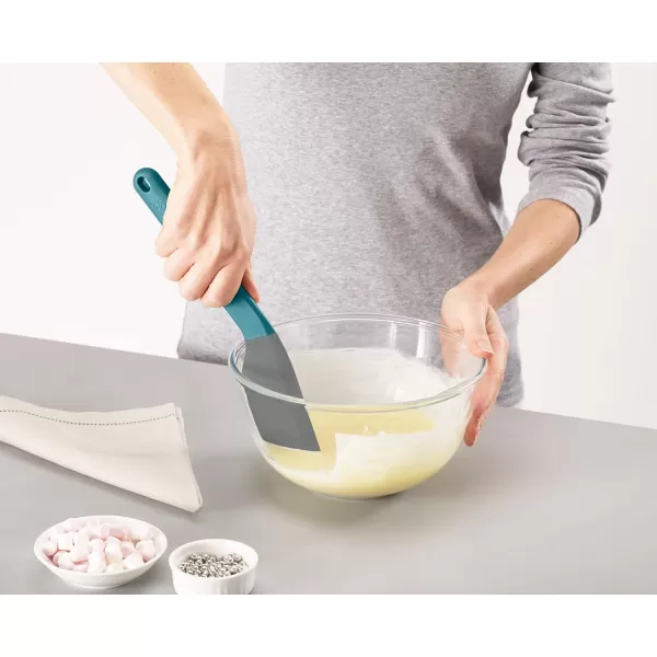 imageJoseph Joseph Duo Silicone Spatula Ergonomically Shaped HeatResistant Silicone Head Perfect for Mixing Bowls ampamp NonStick Cookware OpalOpal