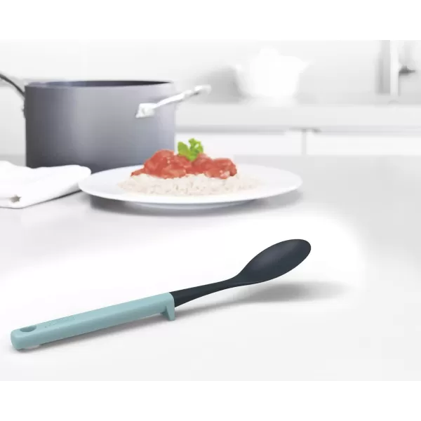 imageJoseph Joseph Duo Slotted Spoon with Integrated Tool Rest Hygienic Design HeatResistant Nylon Head Ideal for NonStick Cookware Opal