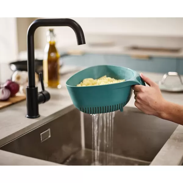 imageJoseph Joseph Duo Triangular Colander Food Strainer with Vertical Handle and EasyPour Corners Dark Opal