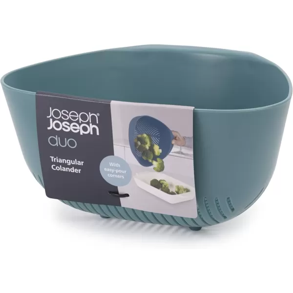 imageJoseph Joseph Duo Triangular Colander Food Strainer with Vertical Handle and EasyPour Corners Dark Opal