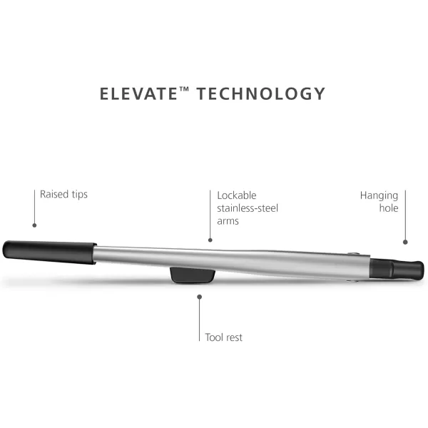 imageJoseph Joseph Elevate Fusion Precision tongs BPA Free Heat Resistant Non Stick Kitchen Utensil Stainless Steel Handles 1201quotL x 13quotWOne Size