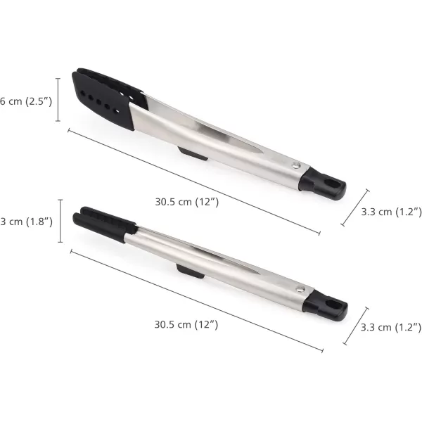 imageJoseph Joseph Elevate Fusion Set of 2 Silicone Tongs with Integrated Tool Rests Stainless SteelOne Size