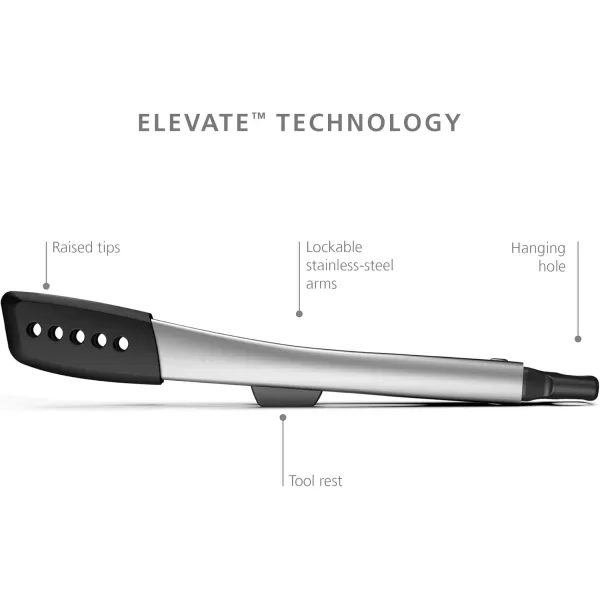 imageJoseph Joseph Elevate Fusion Set of 2 Silicone Tongs with Integrated Tool Rests Stainless SteelOne Size