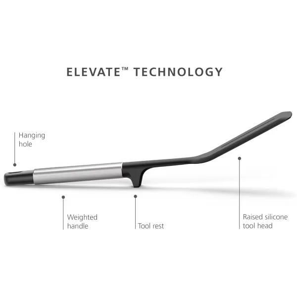 imageJoseph Joseph Elevate Silicone Slotted Turner with Integrated Tool Rest One Size Stainless Steel