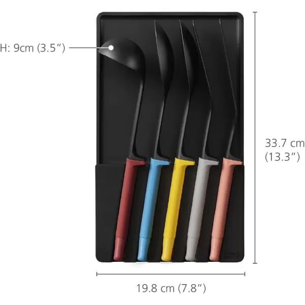 imageJoseph Joseph Elevate Store 5piece Utensil Set with Indrawer Storage Tray Multicolor