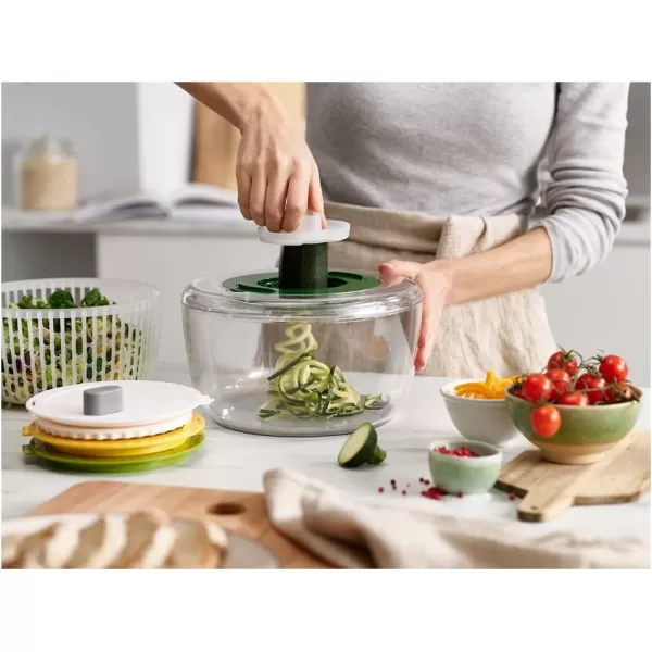 imageJoseph Joseph MultiPrep 4Piece Salad Making Set MultiColor Salad Spinner Spiral Cutter Slicer and Grater Compact StorageMaking Set