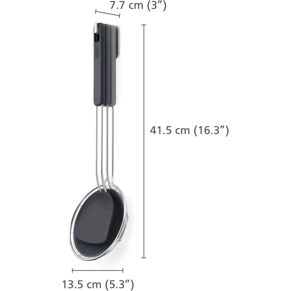 imageJoseph Joseph Nest Fusion Compact Wok Silicone Turner Silicone Spoon and Wire Skimmer Set One Size Black 3Piece