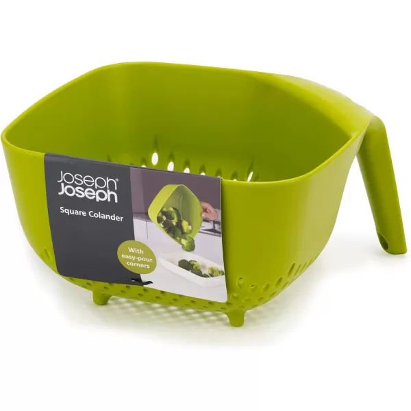 imageJoseph Joseph Square Colander Stackable with EasyPour Corners and Vertical Handle Medium WhiteGreen