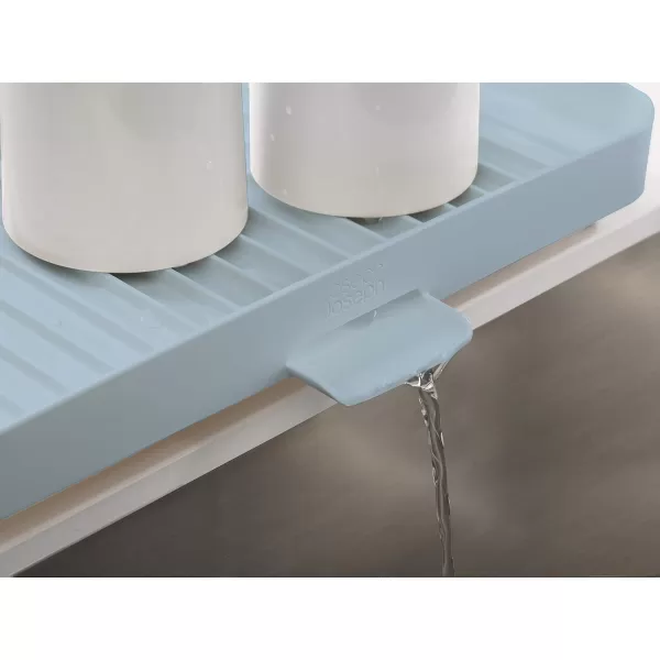 imageJoseph Joseph YRack Dish Rack and Drain Board Set with Cutlery Organizer Drainer Drying Tray Large GrayLight Blue