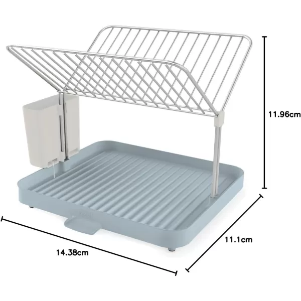 imageJoseph Joseph YRack Dish Rack and Drain Board Set with Cutlery Organizer Drainer Drying Tray Large GrayLight Blue