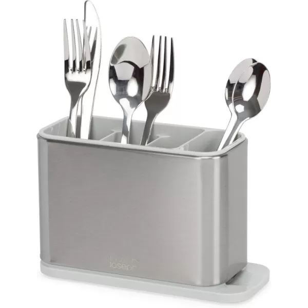 imageJoseph Joseph Surface Kitchen Sink Silverware Drainer Utensil Cutlery and Kitchen Gadgets Holder with draining Base Kitchen Storage Organizer Stainless Steel