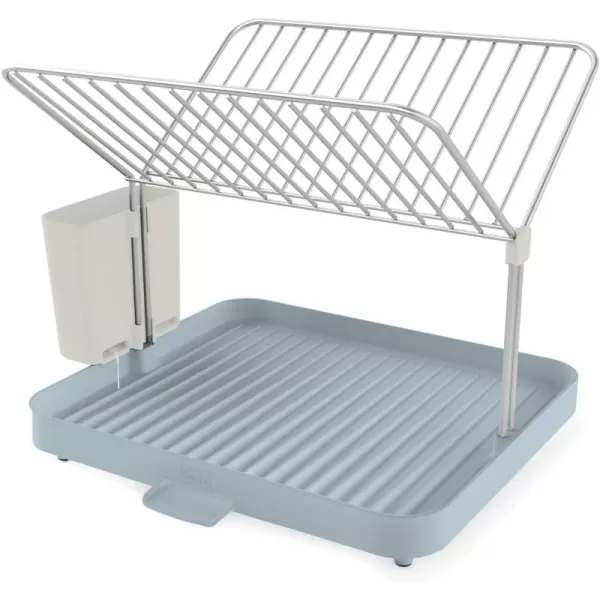 imageJoseph Joseph YRack Dish Rack and Drain Board Set with Cutlery Organizer Drainer Drying Tray Large GrayLight Blue