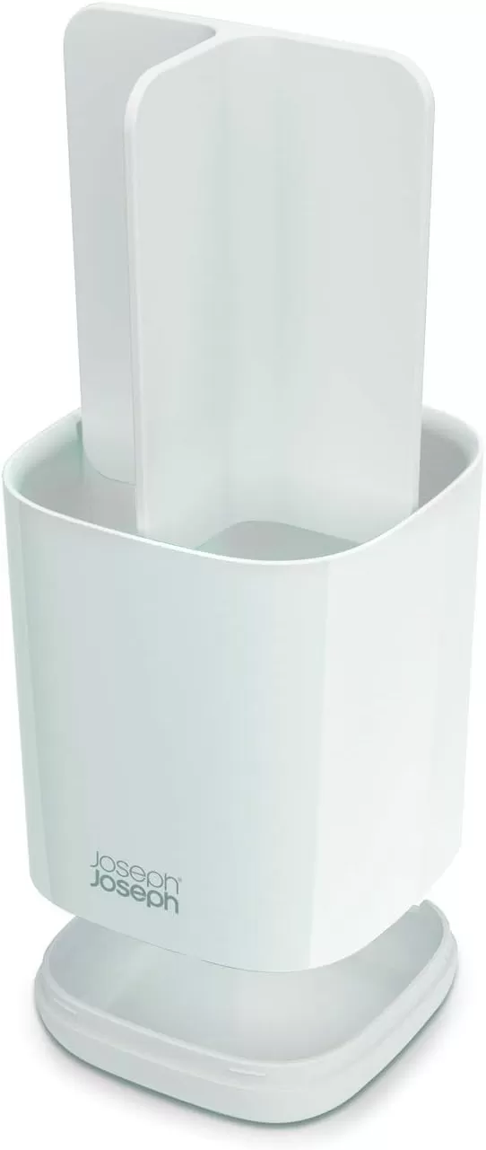 imageJoseph Joseph Bathroom Beauties 2Piece Bathroom Sink Set with Toothbrush Holder and Soap Pump Stainless SteelWhite