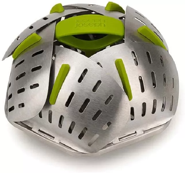 imageJoseph Joseph Bloom Folding Steamer Basket for Vegetables GreenStainlessSteel