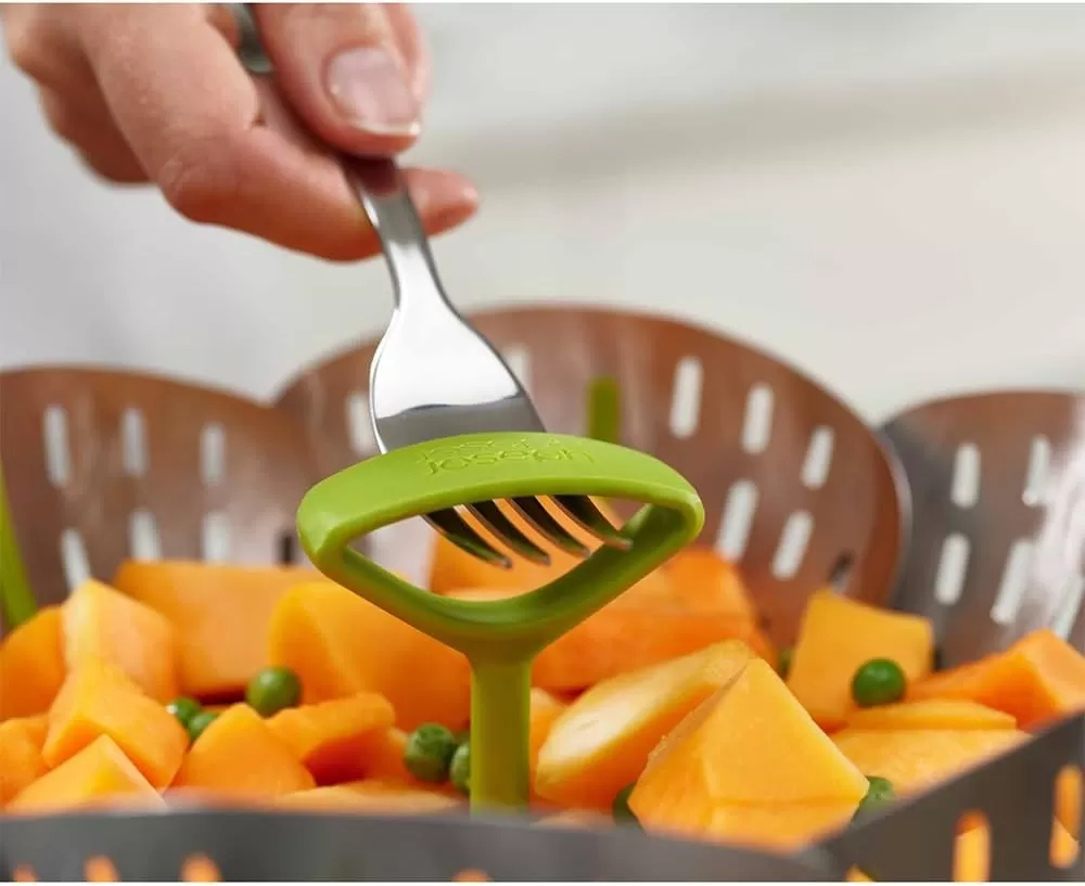 imageJoseph Joseph Bloom Folding Steamer Basket for Vegetables GreenStainlessSteel
