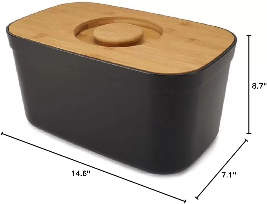 imageJoseph Joseph Bread Box with Removable Bamboo Cutting BoardWhiteBlack