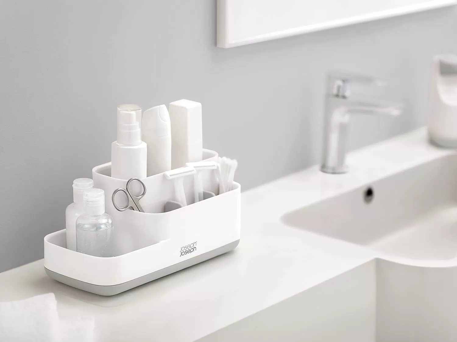 imageJoseph Joseph EasyStore  Bathroom Storage Caddy Organiser for bathroom accessories  EcruGreyWhite