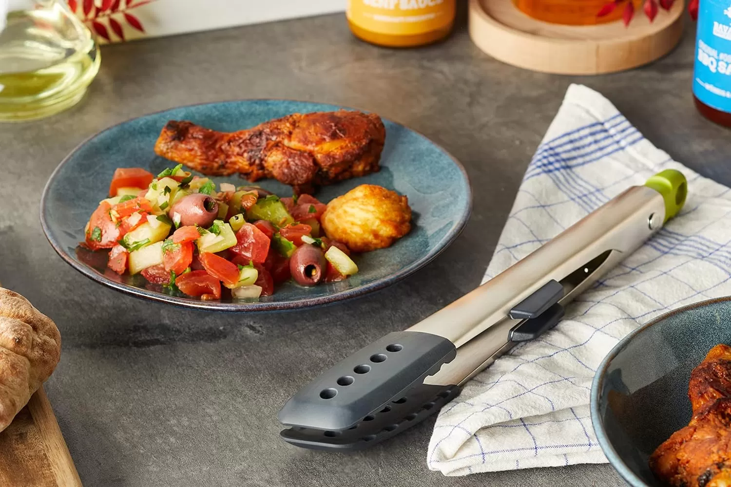 imageJoseph Joseph Elevate Stainless Steel Tongs with Silicone Tips OneSize GrayGreenGrayGreen