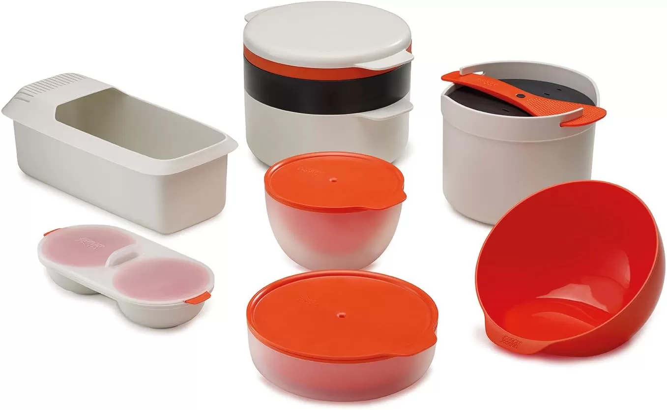 imageJoseph Joseph MCuisine Microwave Rice Cooker Steamer  StoneOrange 2 LiterCooking Set