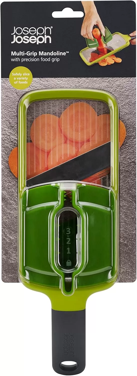 imageJoseph Joseph Multi Handheld Mandoline Slicer with Food Grip and Adjustable Blades Dishwasher Safe Onesize GreenStandard