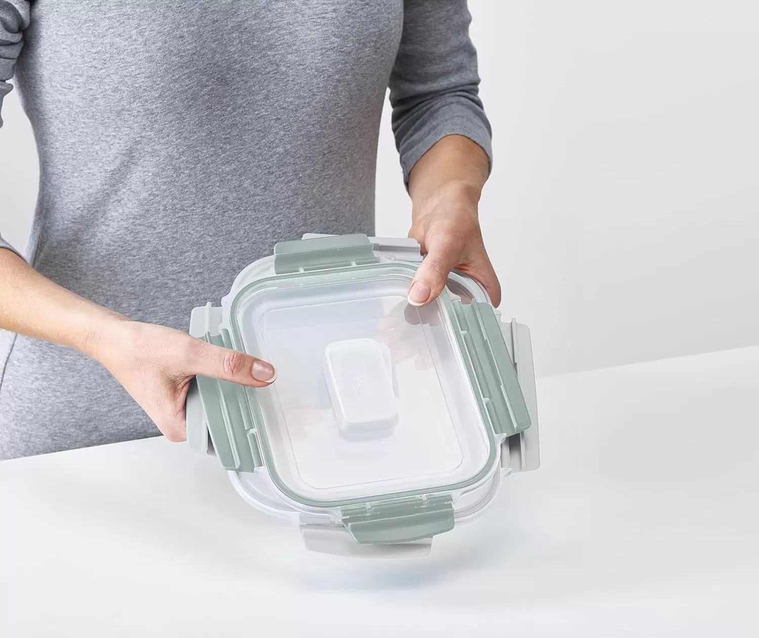 imageJoseph Joseph Nest Lock 5 Piece Plastic Food Kitchen Storage Container set with lids Leak Proof Airtight Space Saving BPA free MulticolourGreen