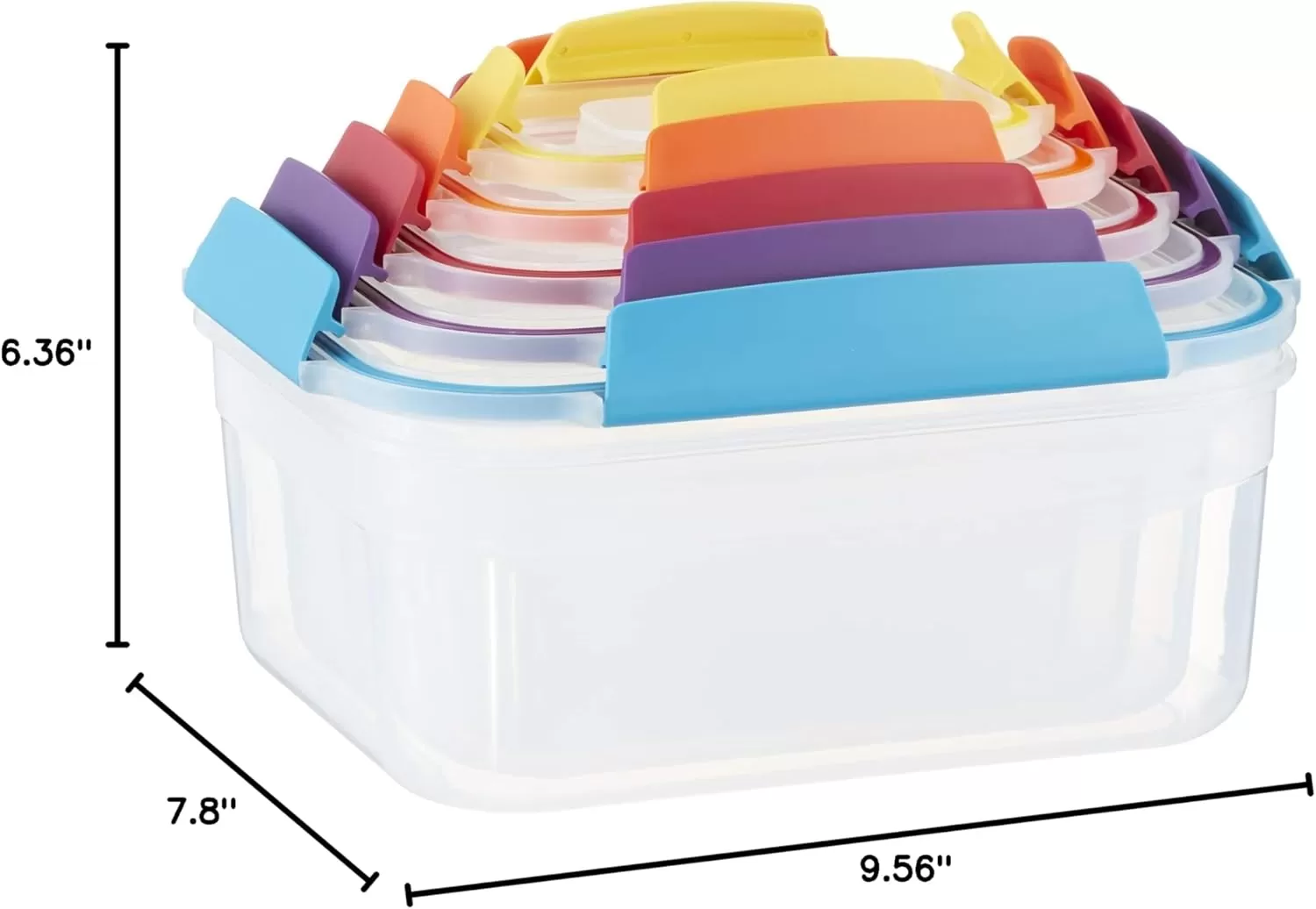 imageJoseph Joseph Nest Lock 5 Piece Plastic Food Kitchen Storage Container set with lids Leak Proof Airtight Space Saving BPA free MulticolourMulticolour