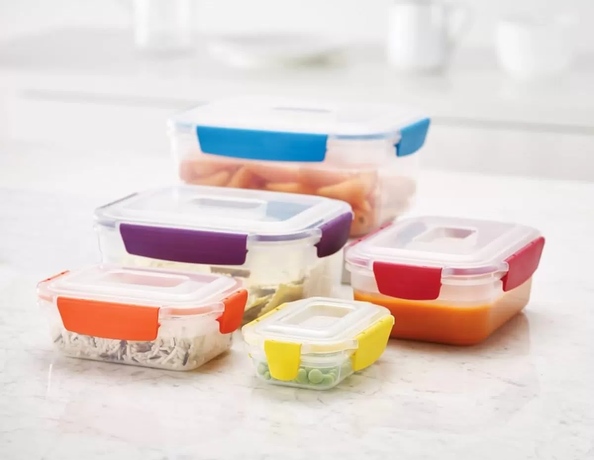 imageJoseph Joseph Nest Lock 5 Piece Plastic Food Kitchen Storage Container set with lids Leak Proof Airtight Space Saving BPA free MulticolourMulticolour