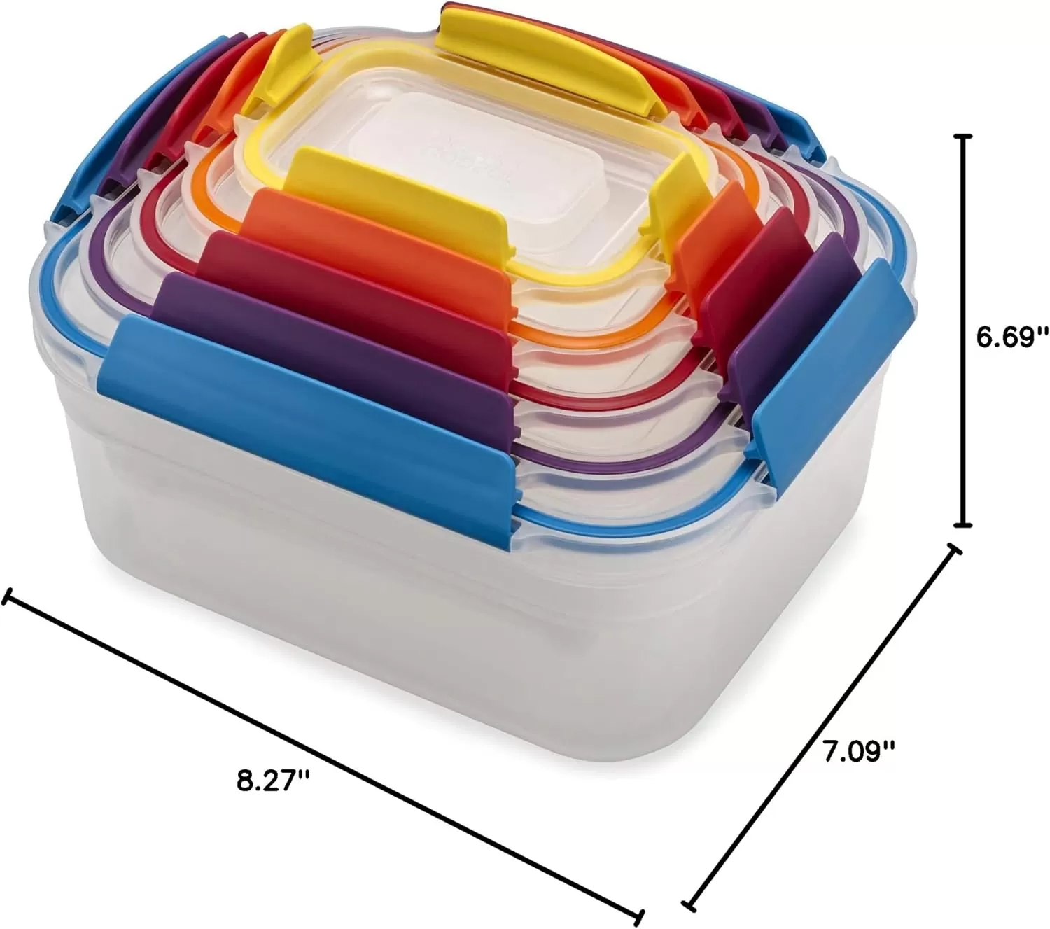 imageJoseph Joseph Nest Lock Plastic BPA Free Food Storage Container Set with Lockable Airtight Leakproof Lids 10Piece MultiColorMultiColor