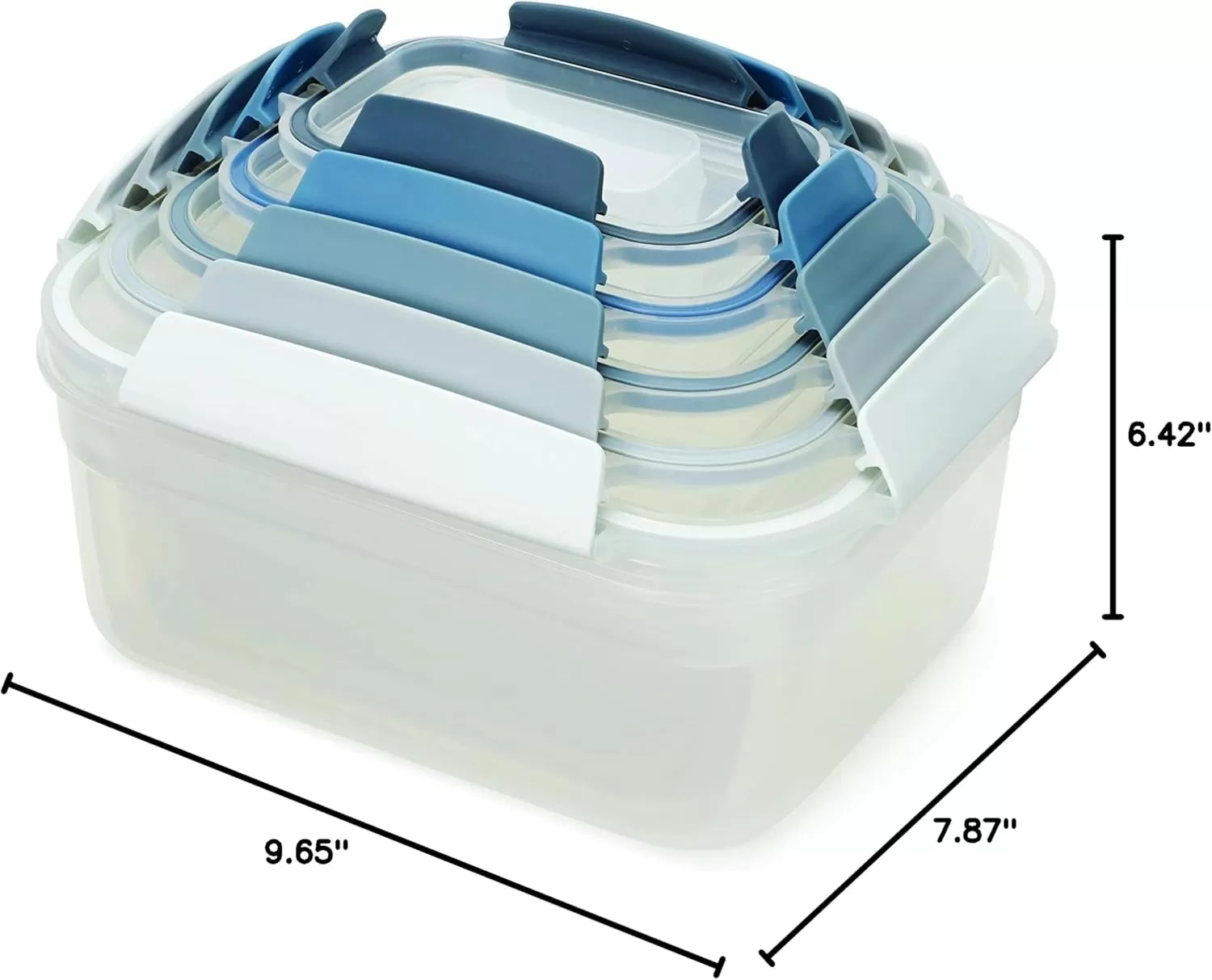 imageJoseph Joseph Nest Lock Plastic BPA Free Food Storage Container Set with Lockable Airtight Leakproof Lids 10Piece MultiColorSky
