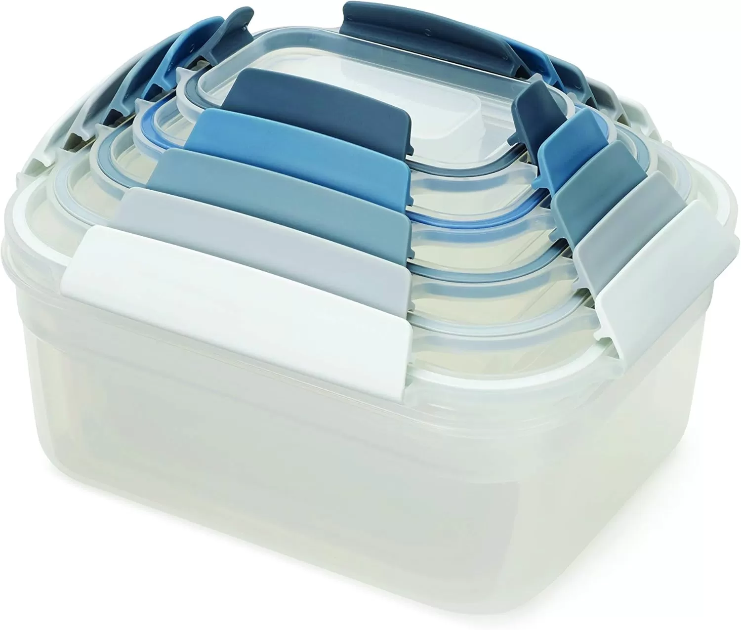 imageJoseph Joseph Nest Lock Plastic BPA Free Food Storage Container Set with Lockable Airtight Leakproof Lids 10Piece MultiColorSky