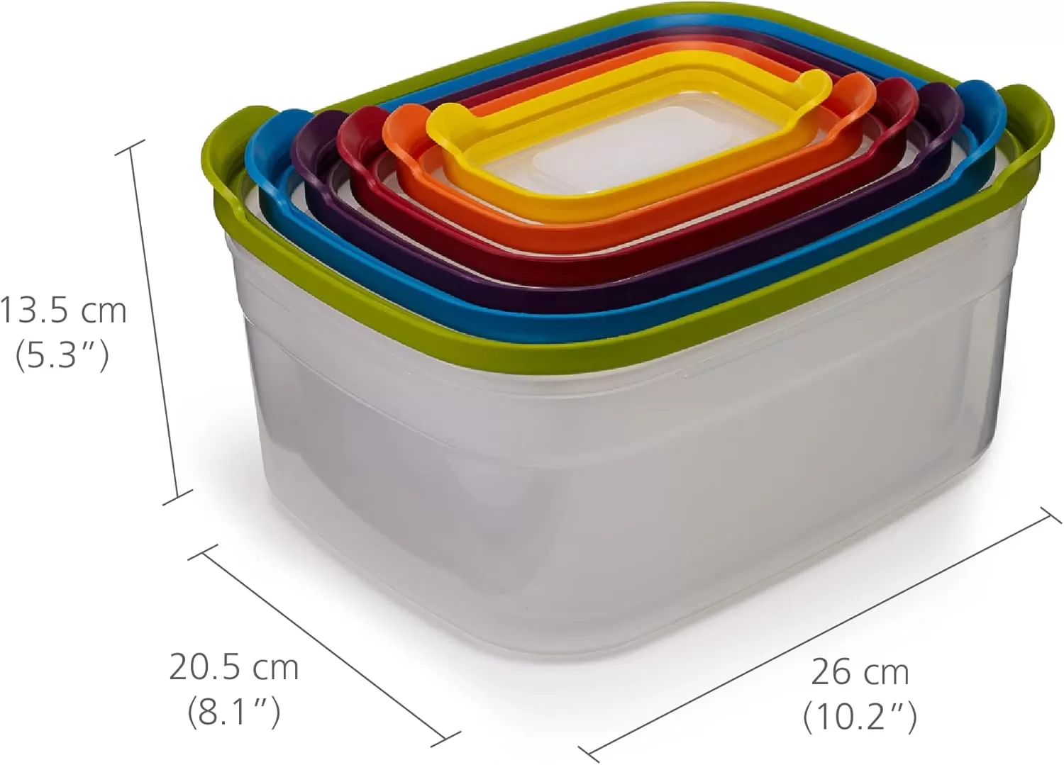 imageJoseph Joseph Nest Plastic Food Storage Containers Set with Lids Airtight Microwave Safe 12Piece Multicolor12Piece