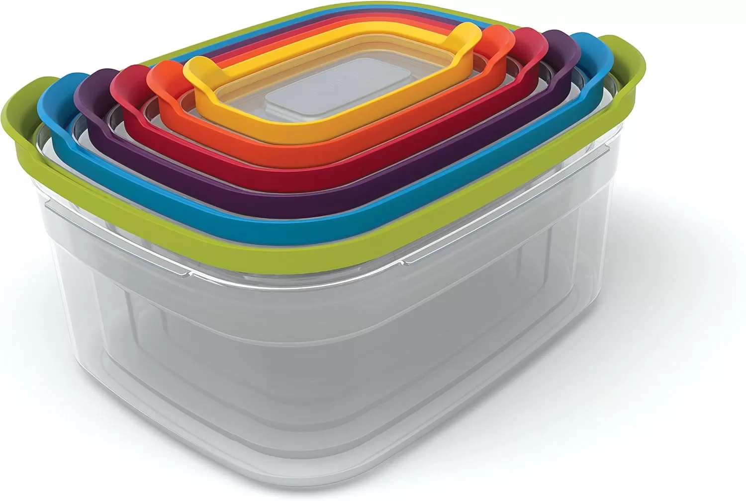 imageJoseph Joseph Nest Plastic Food Storage Containers Set with Lids Airtight Microwave Safe 12Piece Multicolor12Piece