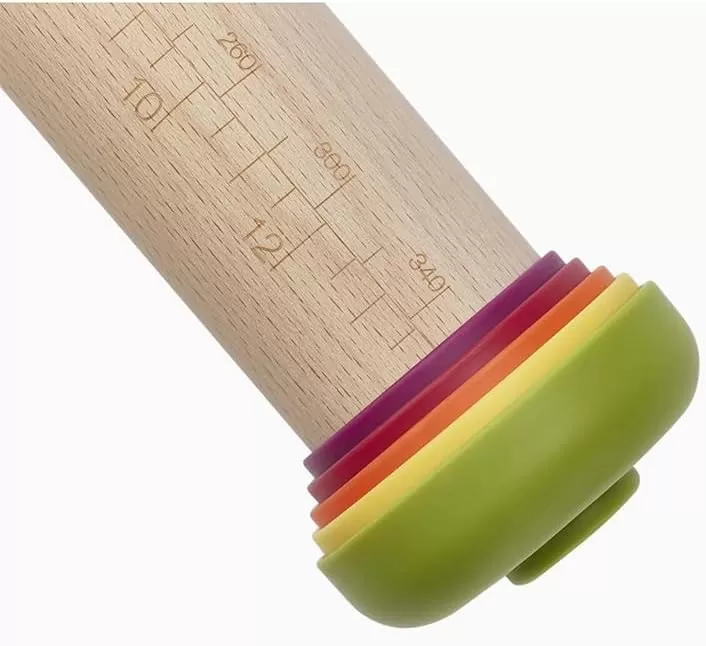 imageJoseph Joseph PrecisionPin Baking Adjustable Rolling Pin  Consistent and Even Dough Thickness for Perfect Baking Results MulticolorMulticolour