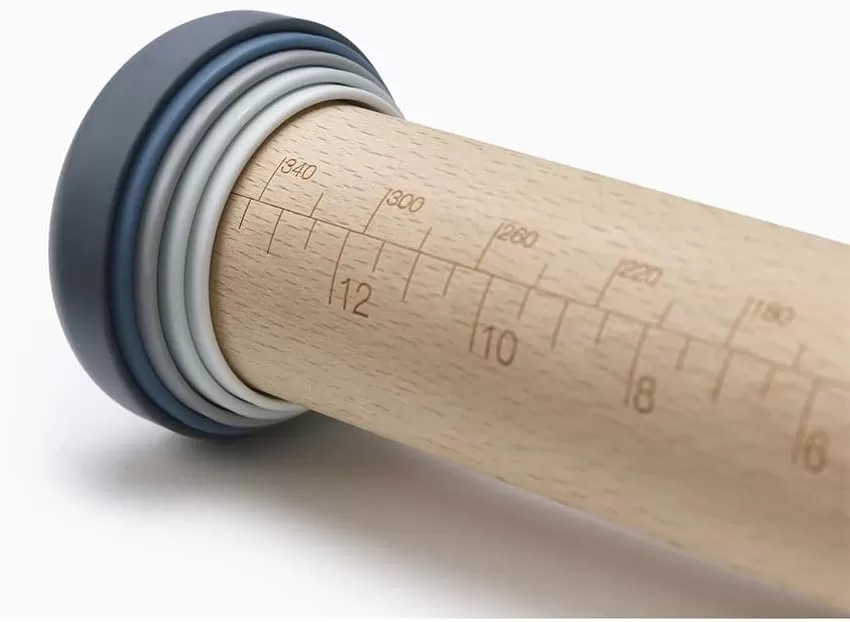 imageJoseph Joseph PrecisionPin Baking Adjustable Rolling Pin  Consistent and Even Dough Thickness for Perfect Baking Results MulticolorPastel