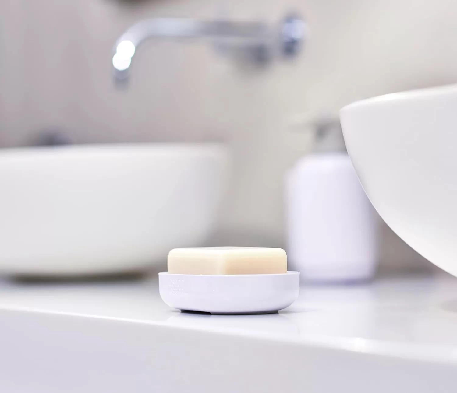 imageJoseph Joseph QuickDrain Soap Dish Holder Soap Cup Tray Stand for Bathroom ampamp Kitchen White One Size