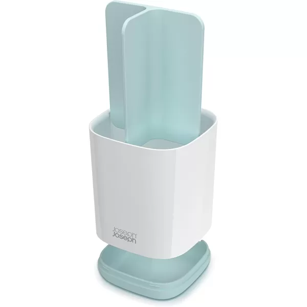 imageJoseph Joseph Bathroom Beauties 2Piece Bathroom Sink Set with Toothbrush Holder and Soap Pump Stainless SteelBlueWhite