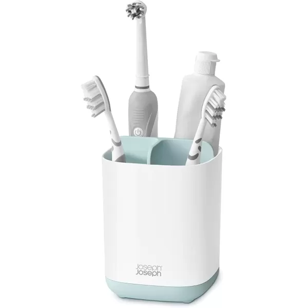 imageJoseph Joseph Bathroom Beauties 2Piece Bathroom Sink Set with Toothbrush Holder and Soap Pump Stainless SteelBlueWhite