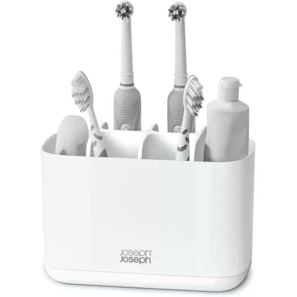 imageJoseph Joseph Bathroom Beauties 2Piece Bathroom Sink Set with Toothbrush Holder and Soap Pump Stainless SteelWhite