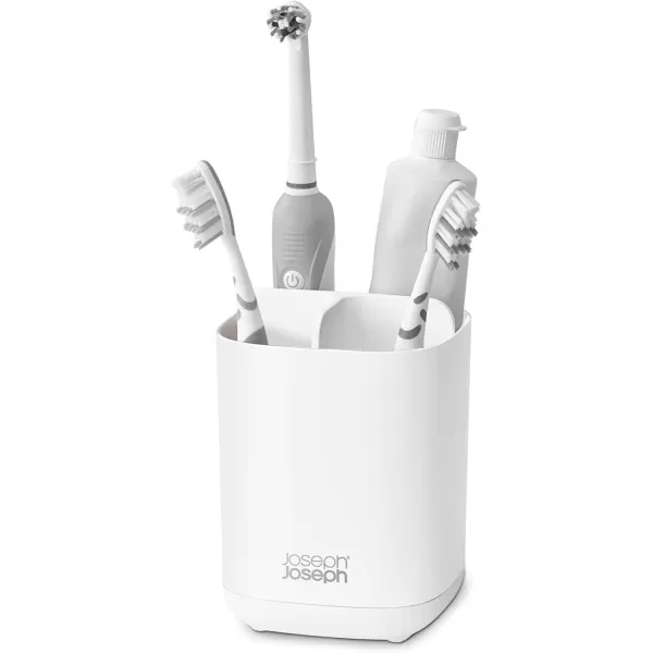 imageJoseph Joseph Bathroom Beauties 2Piece Bathroom Sink Set with Toothbrush Holder and Soap Pump Stainless SteelWhite