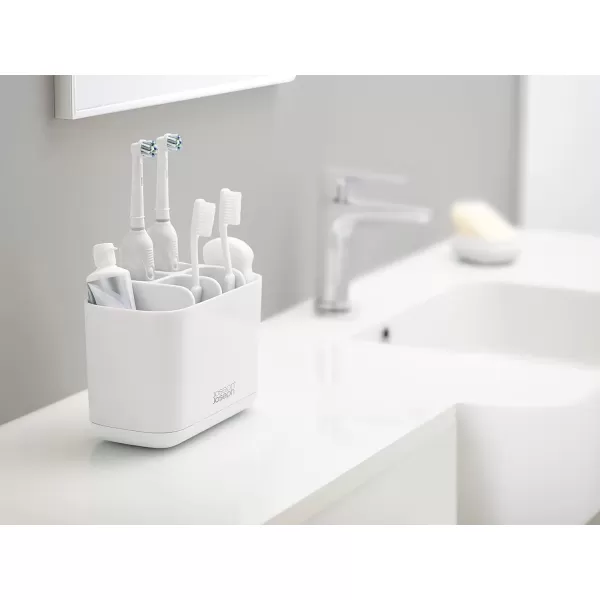 imageJoseph Joseph Bathroom Beauties 2Piece Bathroom Sink Set with Toothbrush Holder and Soap Pump Stainless SteelWhite