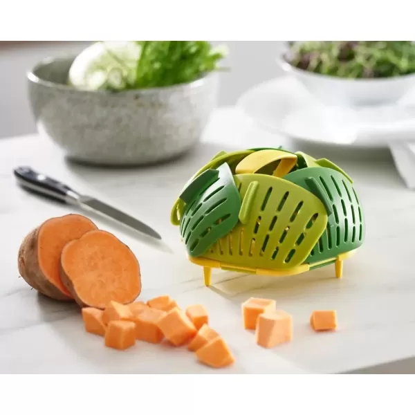 imageJoseph Joseph Bloom Folding Steamer Basket for Vegetables GreenGreen