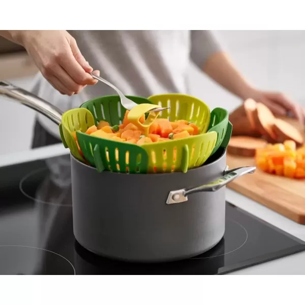 imageJoseph Joseph Bloom Folding Steamer Basket for Vegetables GreenGreen