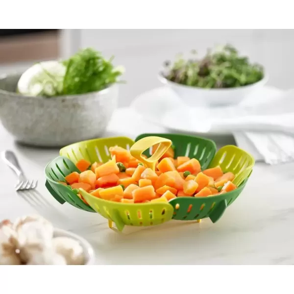 imageJoseph Joseph Bloom Folding Steamer Basket for Vegetables GreenGreen