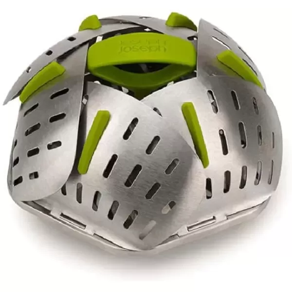 imageJoseph Joseph Bloom Folding Steamer Basket for Vegetables GreenStainlessSteel
