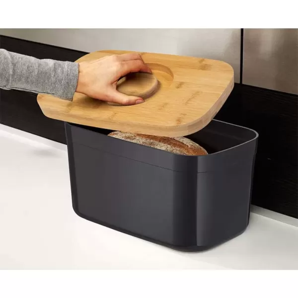 imageJoseph Joseph Bread Box with Removable Bamboo Cutting BoardWhiteBlack