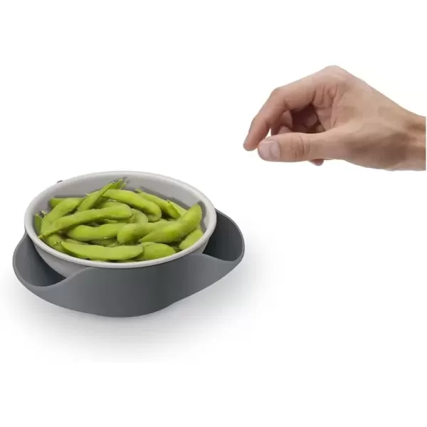 imageJoseph Joseph Double Dish Pistachio Bowl and Snack Serving Bowl Gray with Food Waste Compartment BPAFree  GrayGray