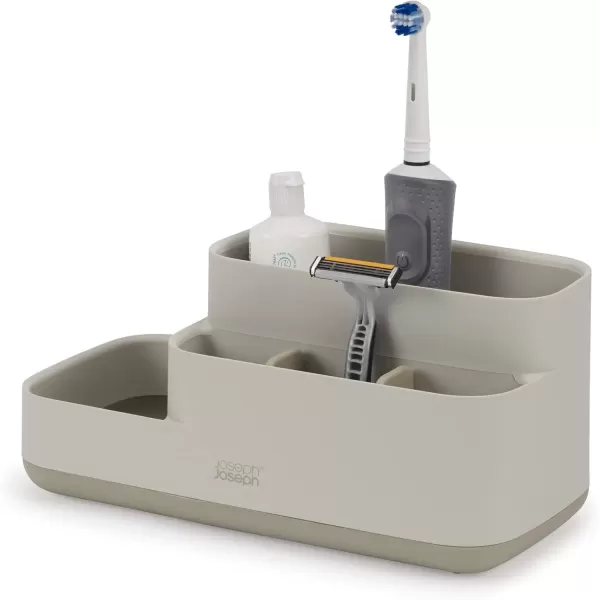 imageJoseph Joseph EasyStore Bathroom Storage Countertop Organizer Caddy  GrayEcru